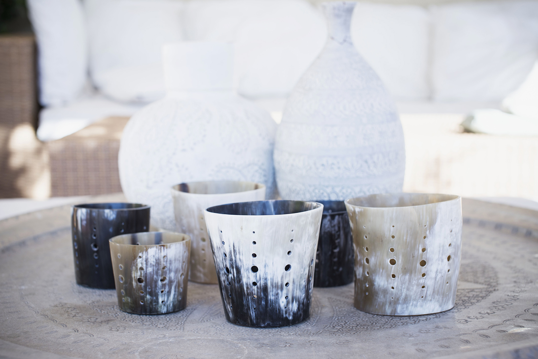 Horn candle cups